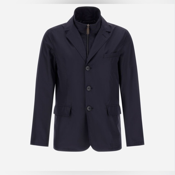 HERNO BYRON BLAZER Navy Blue Sz 52IT/ 42US - Picture 1 of 16